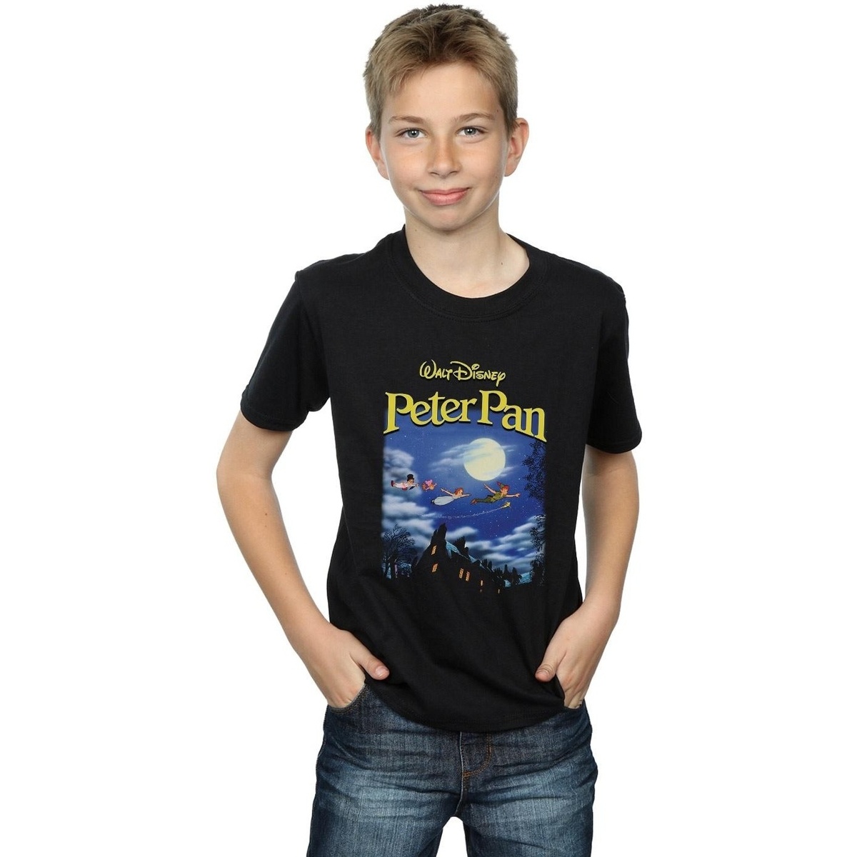Vêtements Garçon T-shirts manches courtes Disney Peter Pan Come With Me Homage Noir