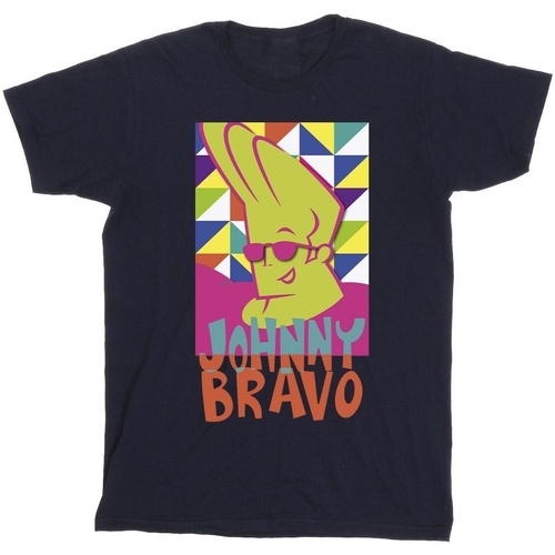 Vêtements Homme T-shirts manches longues Johnny Bravo Multi Triangles Pop Art Bleu