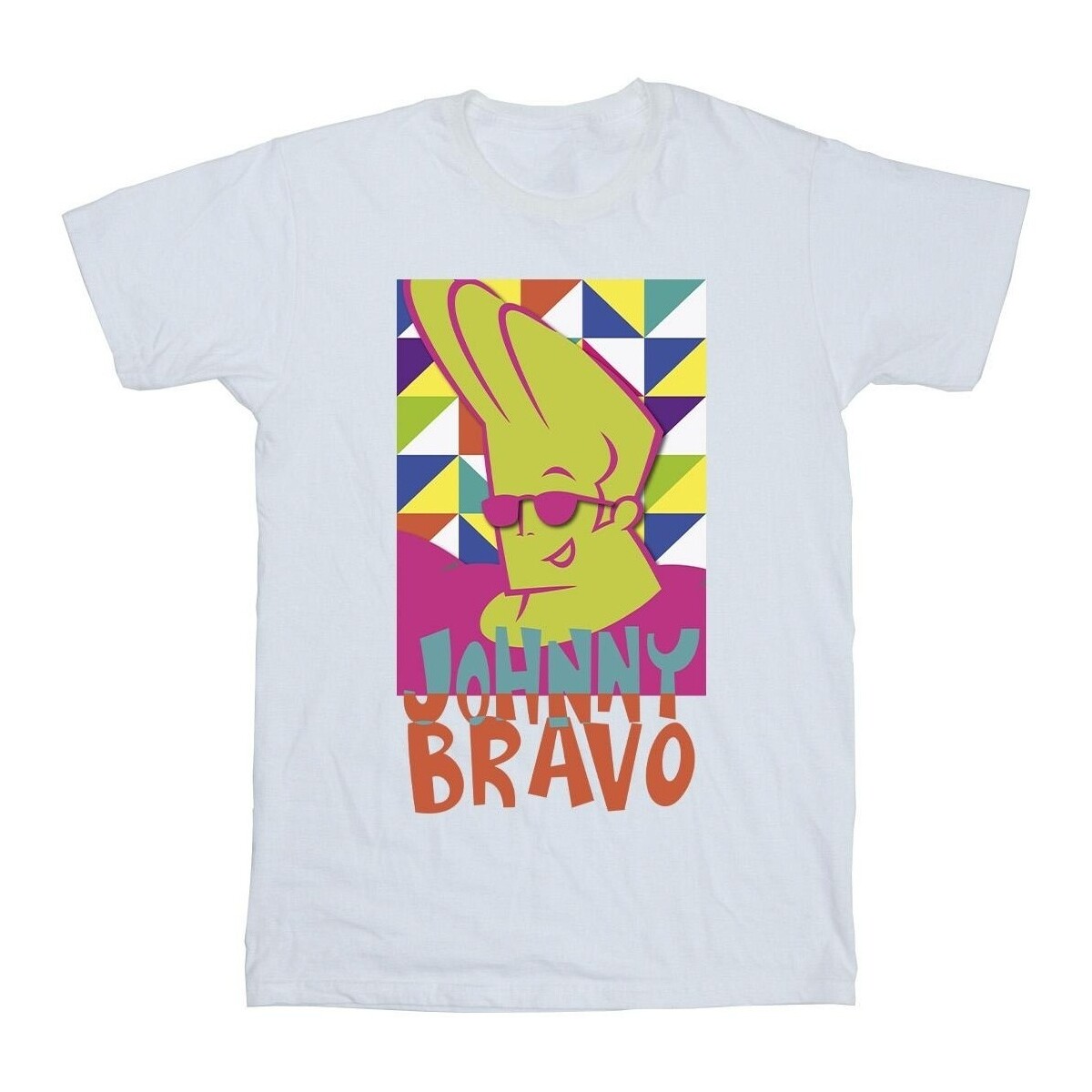Vêtements Homme T-shirts manches longues Johnny Bravo Multi Triangles Pop Art Blanc