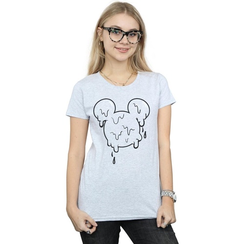 Vêtements Femme T-shirts manches longues Disney Mickey Mouse Ice Cream Head Gris