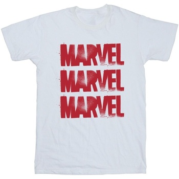 Vêtements Fille T-shirts manches longues Marvel Red Spray Logos Blanc