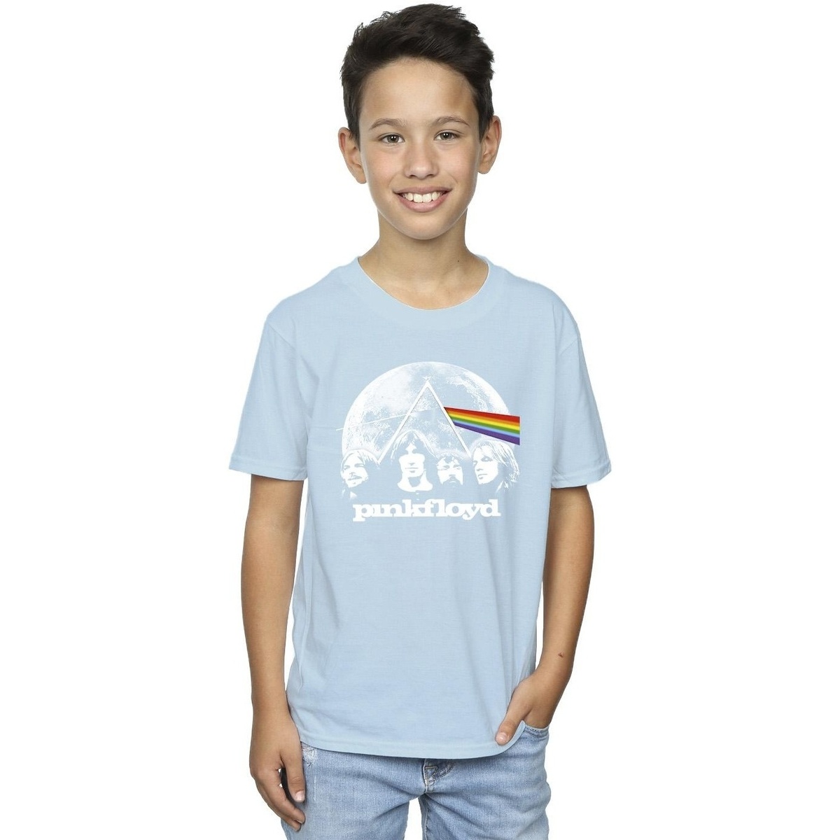 Vêtements Garçon T-shirts manches courtes Pink Floyd Moon Prism Blue Bleu