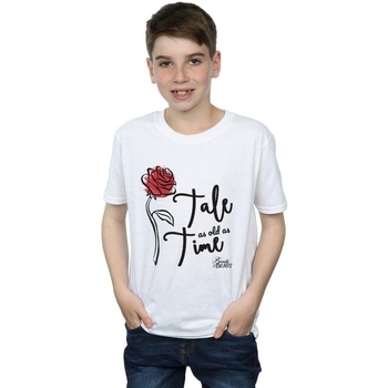 Vêtements Garçon T-shirts manches courtes Disney Tale As Old As Time Rose Blanc