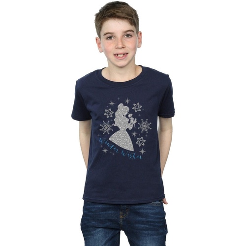 Vêtements Garçon T-shirts manches courtes Disney Belle Winter Silhouette Bleu