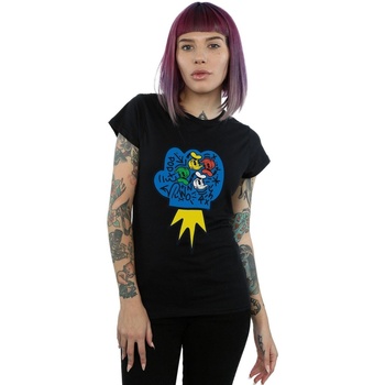 Vêtements Femme T-shirts manches longues Disney Donald Duck Pop Fist Noir