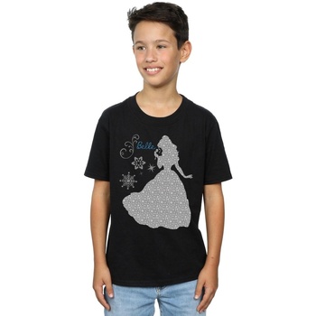 Vêtements Garçon T-shirts manches courtes Disney Belle Christmas Silhouette Noir
