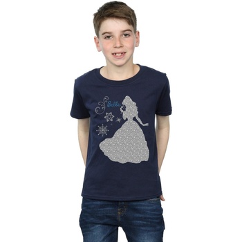 Vêtements Garçon T-shirts manches courtes Disney Belle Christmas Silhouette Bleu