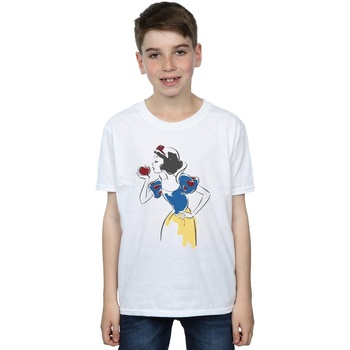 Vêtements Garçon T-shirts manches courtes Disney Snow White Apple Glitter Blanc