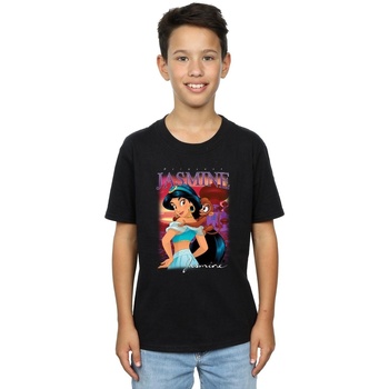 Vêtements Garçon T-shirts manches courtes Disney Aladdin Princess Jasmine Montage Noir