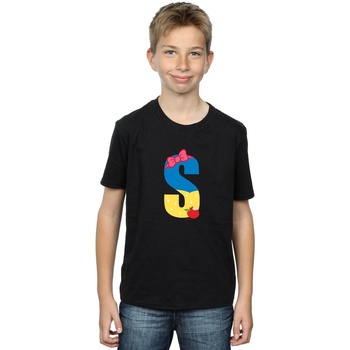Vêtements Garçon T-shirts manches courtes Disney Alphabet S Is For Snow White Noir