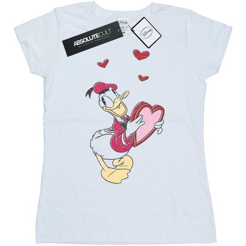 Vêtements Femme T-shirts manches longues Disney Donald Duck Love Heart Blanc