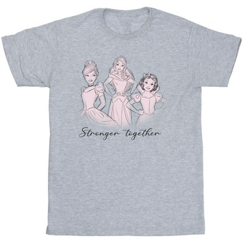Vêtements Garçon T-shirts manches courtes Disney Princesses Stronger Together Gris