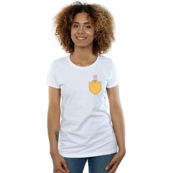 Vêtements Femme T-shirts manches longues Disney Daisy Duck Faux Pocket Blanc