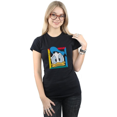 Vêtements Femme T-shirts manches longues Disney Donald Duck Panicked Noir