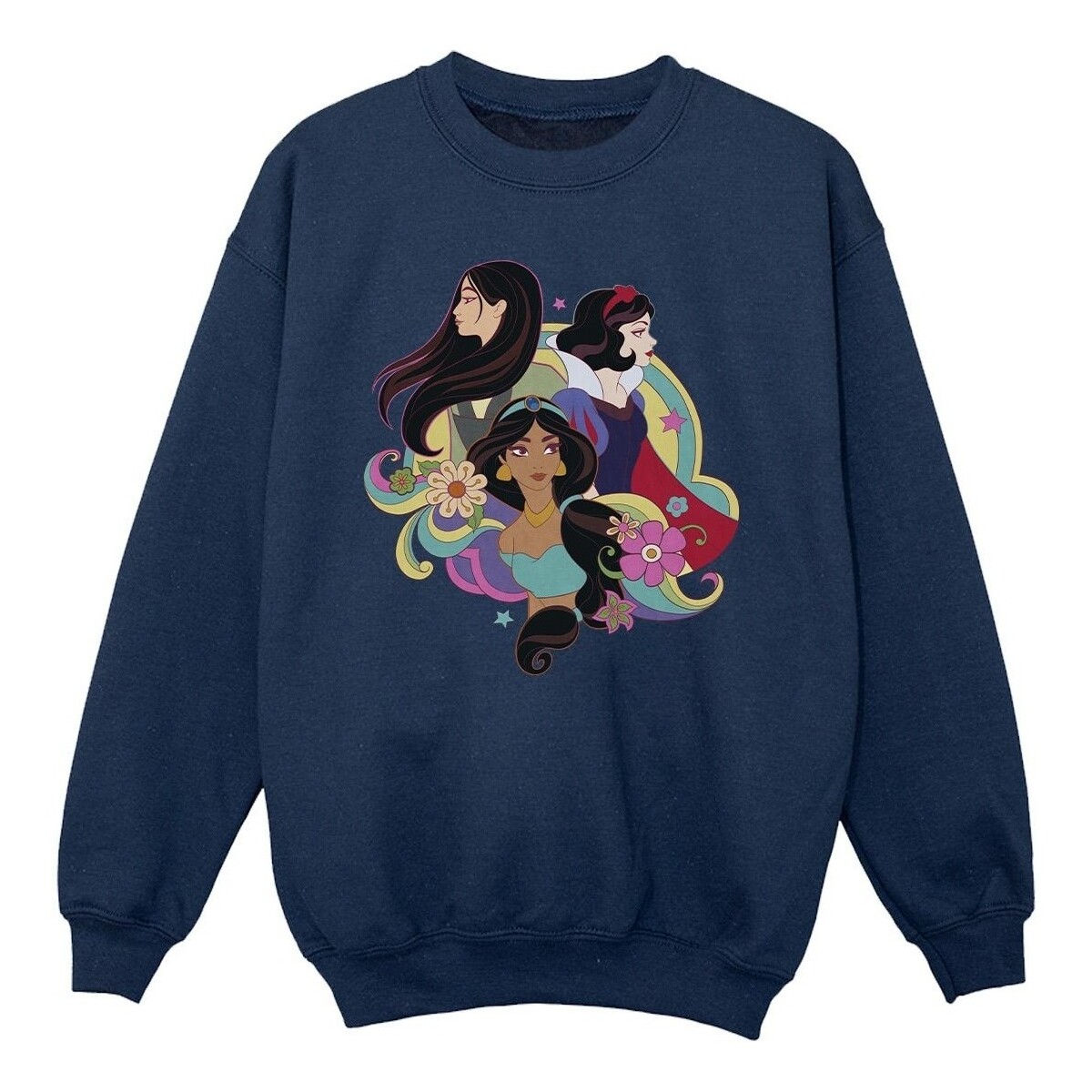 Vêtements Fille Sweats Disney Princess Mulan Jasmine Snow White Bleu