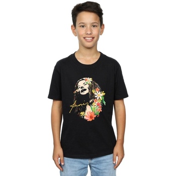 Vêtements Garçon T-shirts manches courtes Janis Joplin Floral Pattern Noir