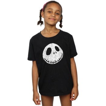 Vêtements Fille T-shirts manches longues Disney Nightmare Before Christmas Jack Cracked Face Noir