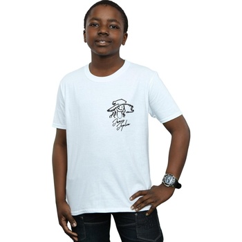 Vêtements Garçon T-shirts manches courtes Janis Joplin Outline Sketched Blanc