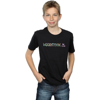 Vêtements Garçon T-shirts manches courtes Woodstock Aztec Logo Noir