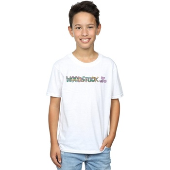Vêtements Garçon T-shirts & Polos Woodstock Aztec Logo Blanc