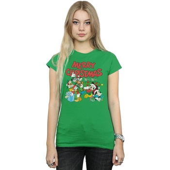 Vêtements Femme T-shirts manches longues Disney Mickey And Friends Winter Wishes Vert