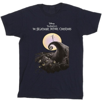 Vêtements Fille T-shirts manches longues Nightmare Before Christmas Moon Poster Bleu