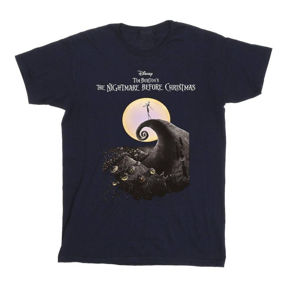 Vêtements Fille T-shirts manches longues Nightmare Before Christmas Moon Poster Bleu