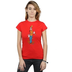 Vêtements Femme T-shirts manches longues Disney Goofy Christmas Lights Rouge