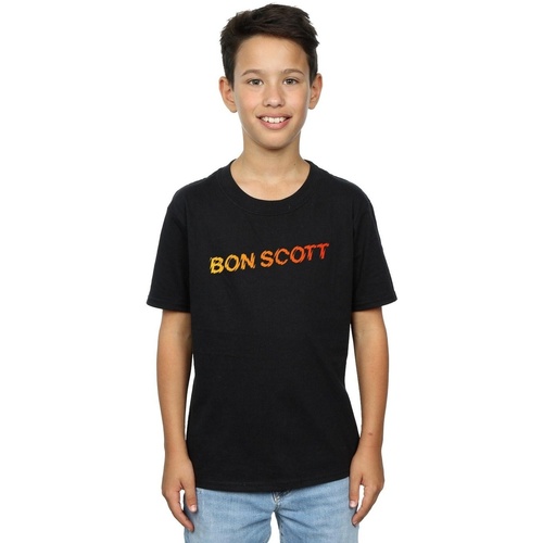 Vêtements Garçon T-shirts manches courtes Bon Scott Shattered Logo Noir