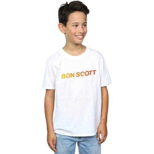 Vêtements Garçon T-shirts manches courtes Bon Scott Shattered Logo Blanc