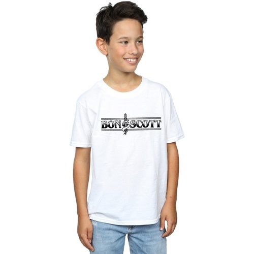 Vêtements Garçon T-shirts manches courtes Bon Scott Bemguit Grime Blanc