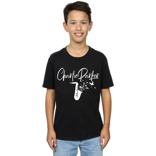 Vêtements Garçon T-shirts manches courtes Charlie Parker Bird Sounds Noir