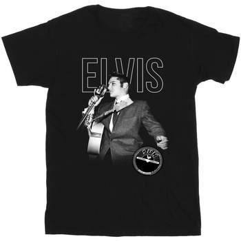 Vêtements Garçon T-shirts manches courtes Elvis Logo Portrait Noir