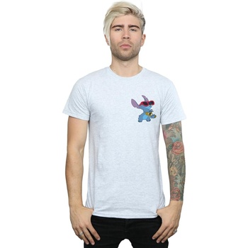 Vêtements Homme T-shirts manches longues Disney Lilo And Stitch Guitar Gris