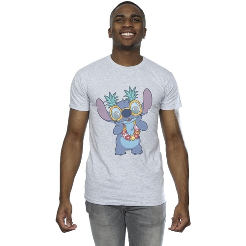 Vêtements Homme T-shirts manches longues Disney Lilo And Stitch Tropical Fun Gris