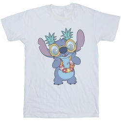 Vêtements Homme T-shirts manches longues Disney Lilo And Stitch Tropical Fun Blanc