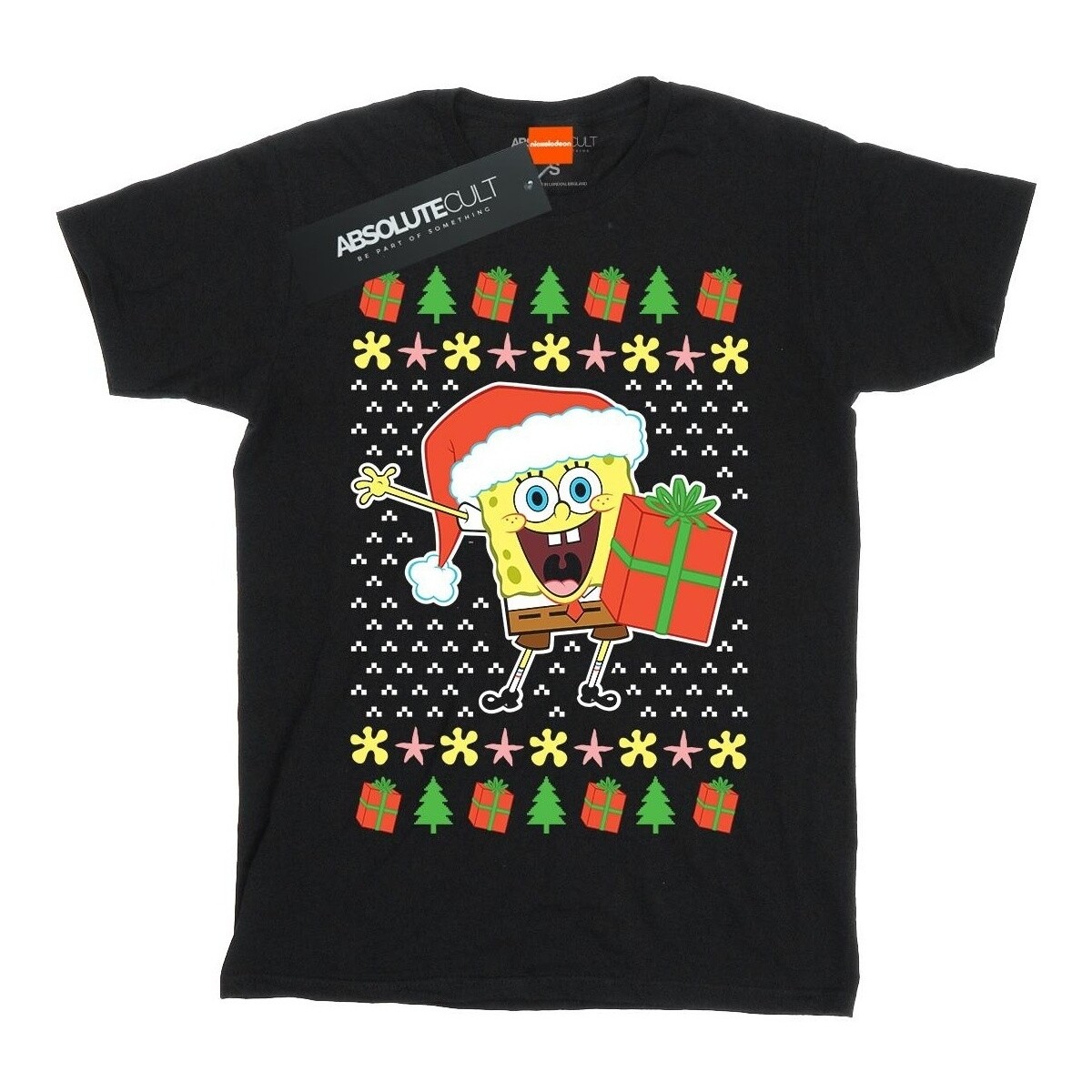 Vêtements Fille T-shirts manches longues Spongebob Squarepants Ugly Christmas Noir
