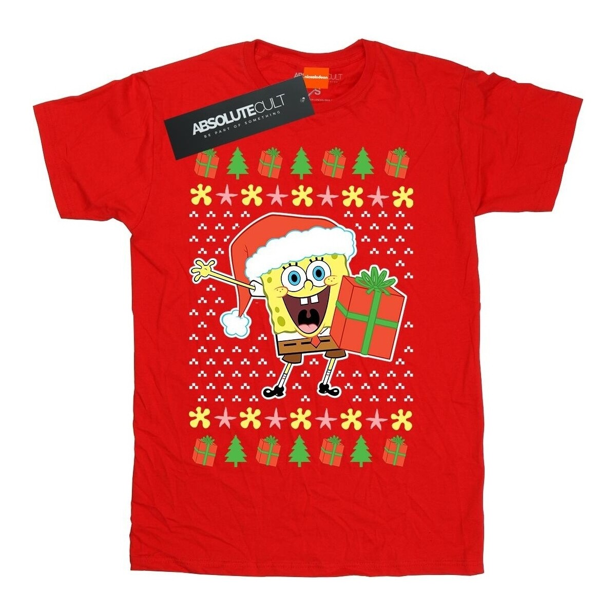 Vêtements Fille T-shirts manches longues Spongebob Squarepants Ugly Christmas Rouge