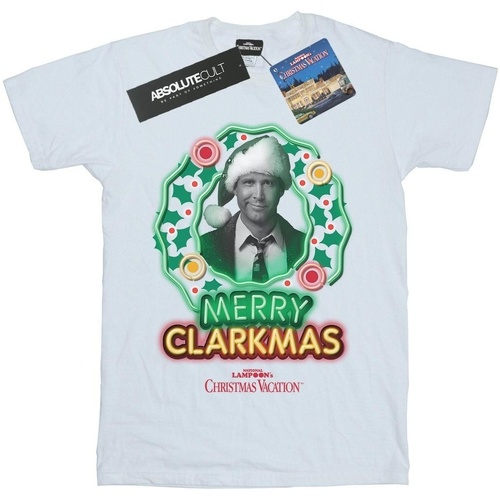 Vêtements Fille T-shirts wardrobe manches longues National Lampoon´s Christmas Va Greyscale Clarkmas Blanc