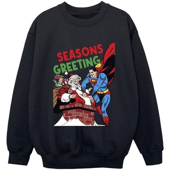 Vêtements Garçon Sweats Dc Comics Superman Santa Comic Noir