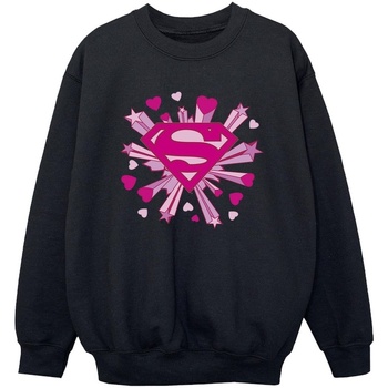 Vêtements Garçon Sweats Dc Comics Superman Pink Hearts And Stars Logo Noir