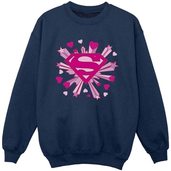 Vêtements Garçon Sweats Dc Comics Superman Pink Hearts And Stars Logo Bleu