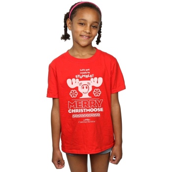 Vêtements Fille T-shirts manches longues National Lampoon´s Christmas Va Merry Christmoose Rouge