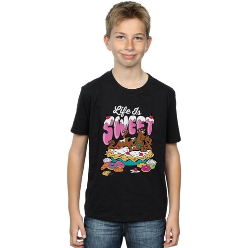 Vêtements Garçon T-shirts manches courtes Scooby Doo Life Is Sweet Noir