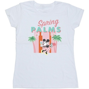 Vêtements Femme T-shirts manches longues Disney Minnie Mouse Spring Palms Blanc