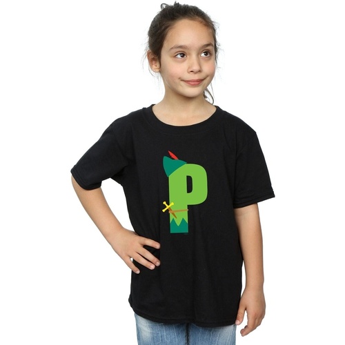 Vêtements Fille T-shirts manches longues Disney Alphabet P Is For Peter Pan Noir