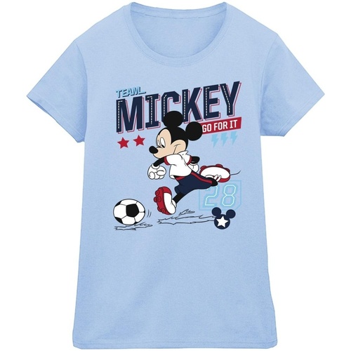 Vêtements Femme T-shirts manches longues Disney Mickey Mouse Team Mickey Football Bleu