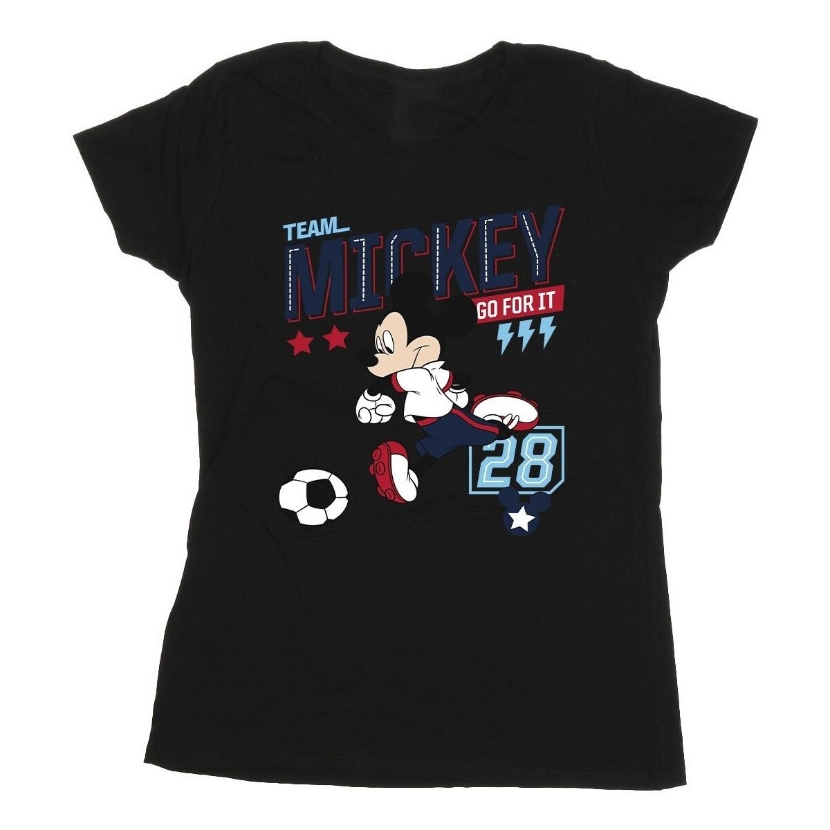 Vêtements Femme T-shirts manches longues Disney Mickey Mouse Team Mickey Football Noir