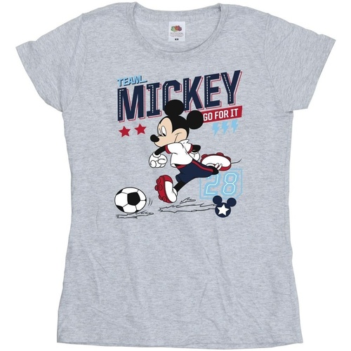 Vêtements Femme T-shirts manches longues Disney Mickey Mouse Team Mickey Football Gris