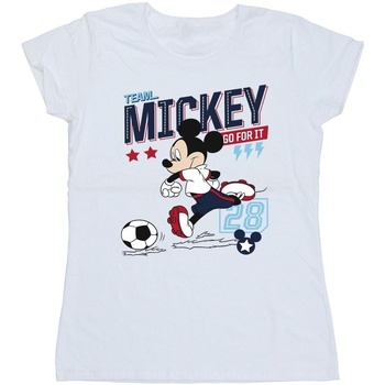 Vêtements Femme T-shirts manches longues Disney Mickey Mouse Team Mickey Football Blanc